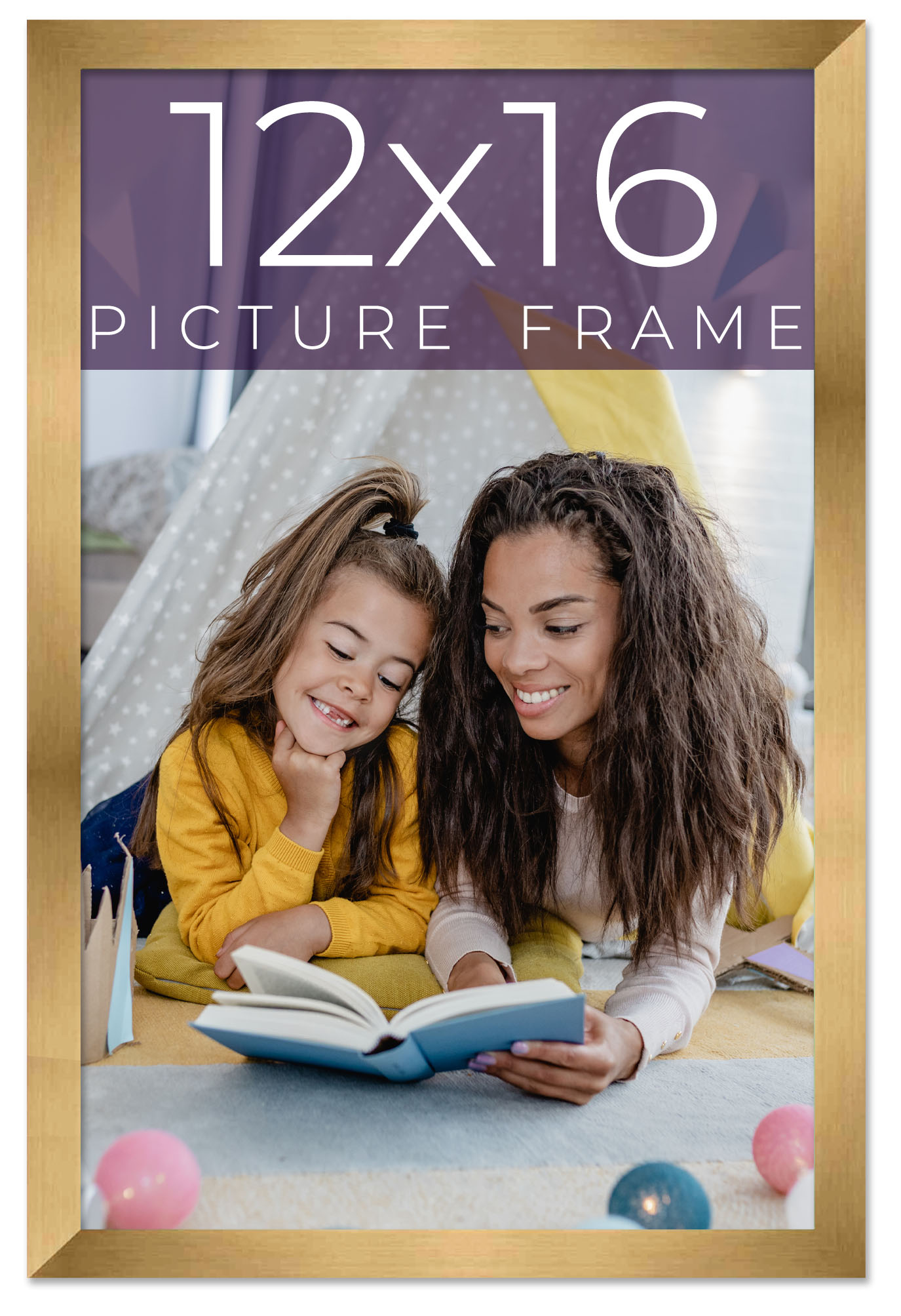 12x16 Frame Gold Bronze Solid Wood Picture Frame Width 0.75 Inches | Interior Fr main product image