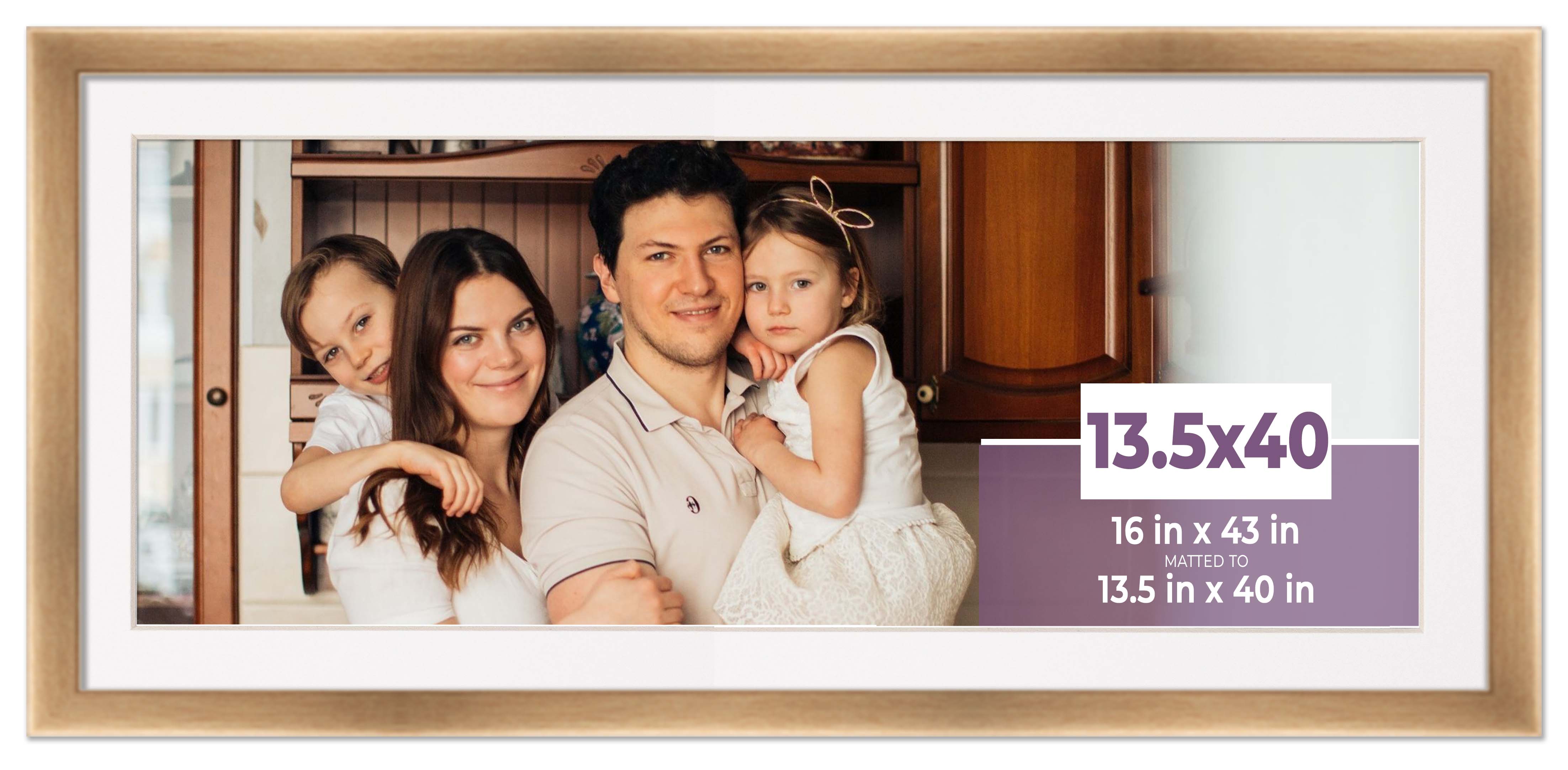 13.5x40 Frame Bronze With White Picture Mat For 13.5x40 Photo - Bronze 16x43 Fra main product image