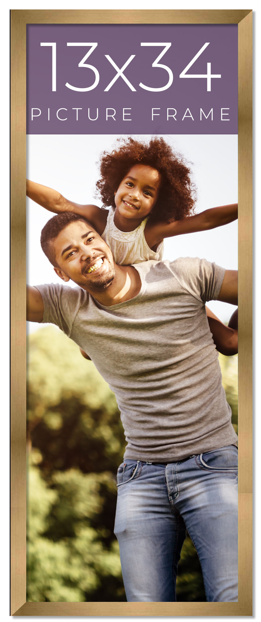 13x34 Frame Gold Bronze Solid Wood Picture Frame Width 0.75 Inches | Interior Fr