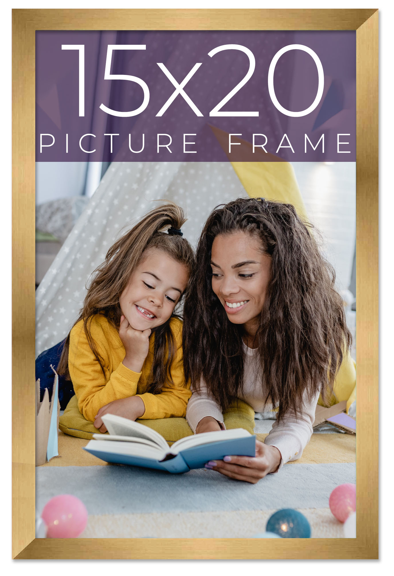 15x20 Frame Gold Bronze Solid Wood Picture Frame Width 0.75 Inches | Interior Fr main product image
