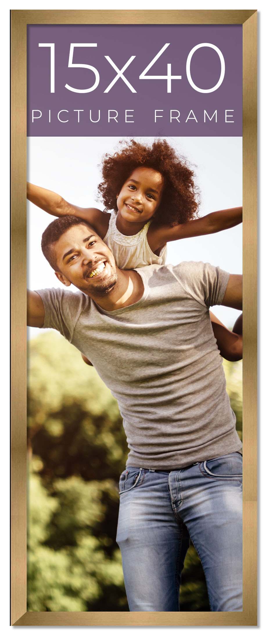 15x40 Frame Gold Bronze Solid Wood Picture Frame Width 0.75 Inches | Interior Fr main product image
