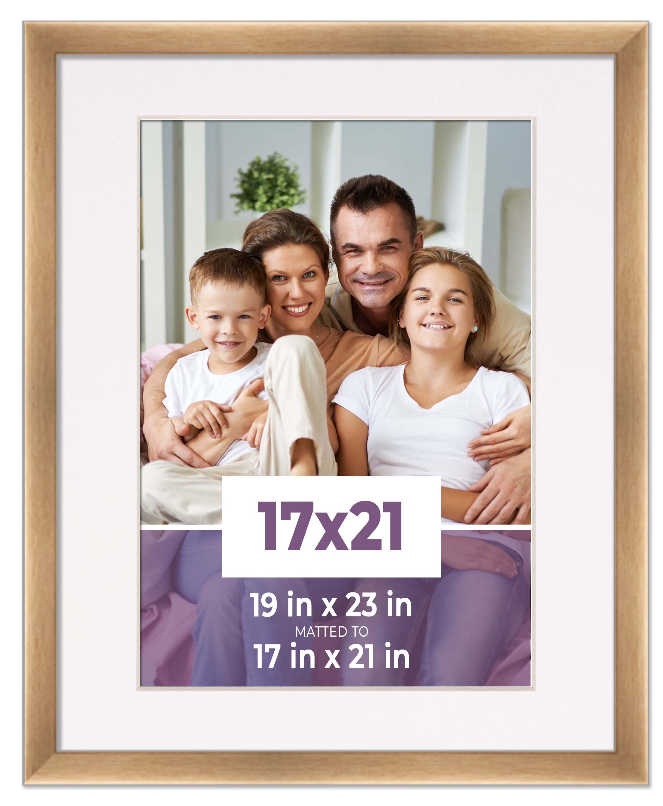 17x21 Frame Bronze With White Picture Mat For 17x21 Photo - Bronze 19x23 Frame T main product image
