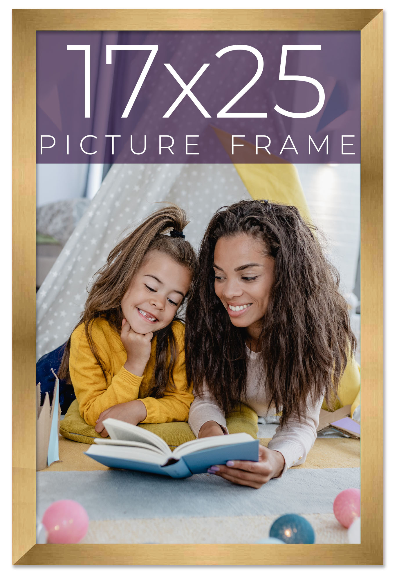 17x25 Frame Gold Bronze Solid Wood Picture Frame Width 0.75 Inches | Interior Fr main product image
