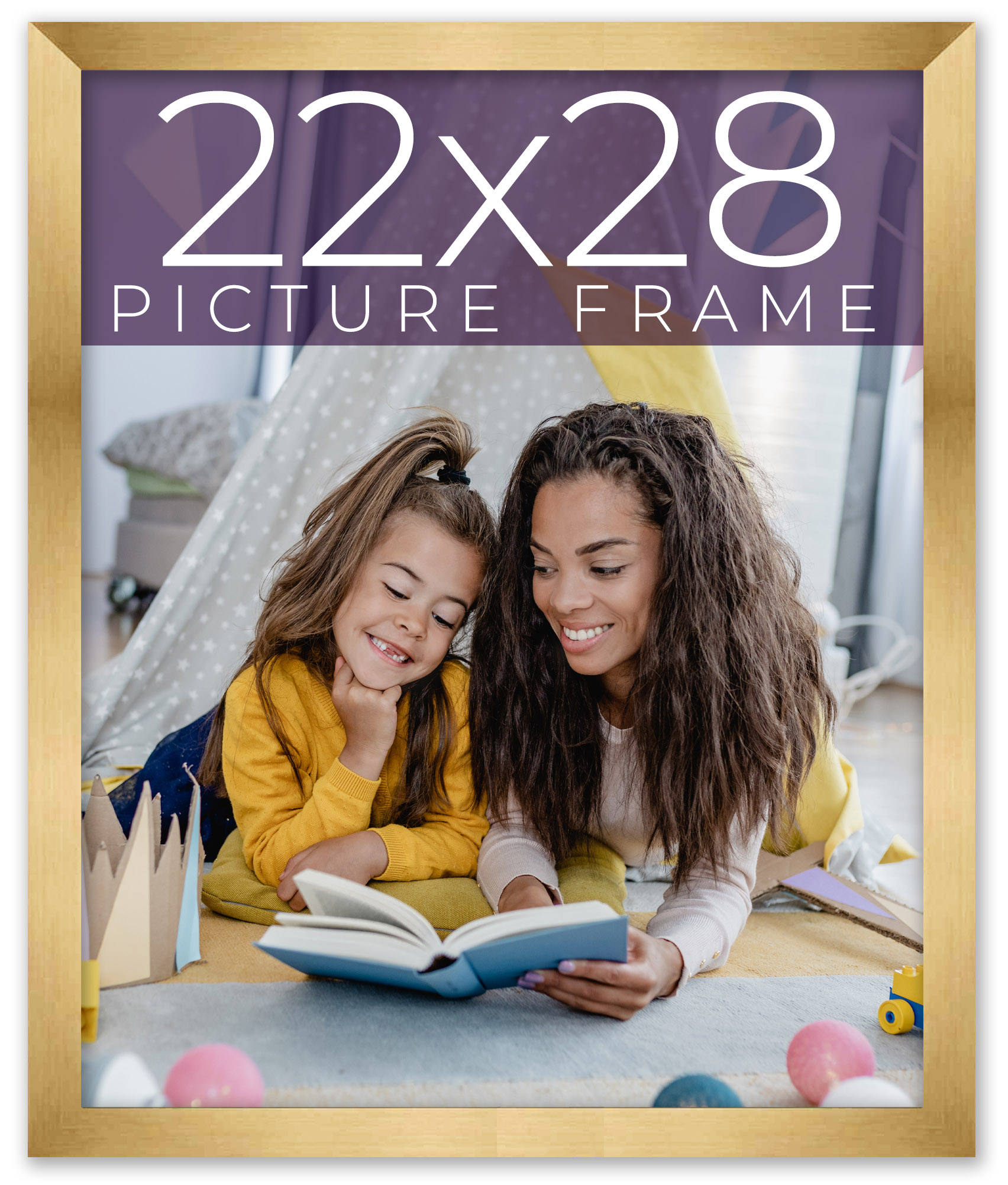 22x28 Frame Gold Bronze Solid Wood Picture Frame Width 0.75 Inches | Interior Fr - Bild 1 von 9