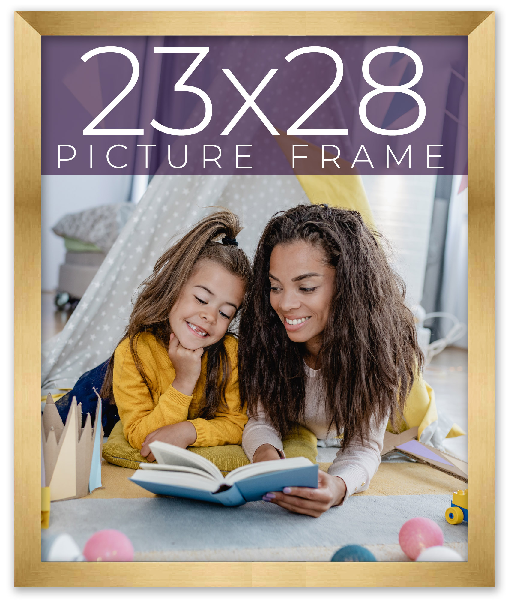 23x28 Frame Gold Bronze Solid Wood Picture Frame Width 0.75 Inches | Interior Fr main product image