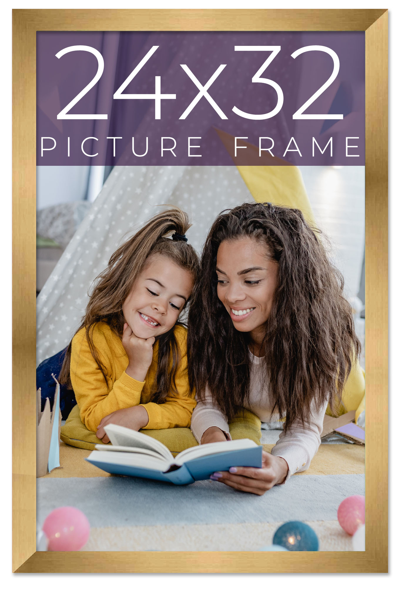 24x32 Frame Gold Bronze Solid Wood Picture Frame Width 0.75 Inches | Interior Fr