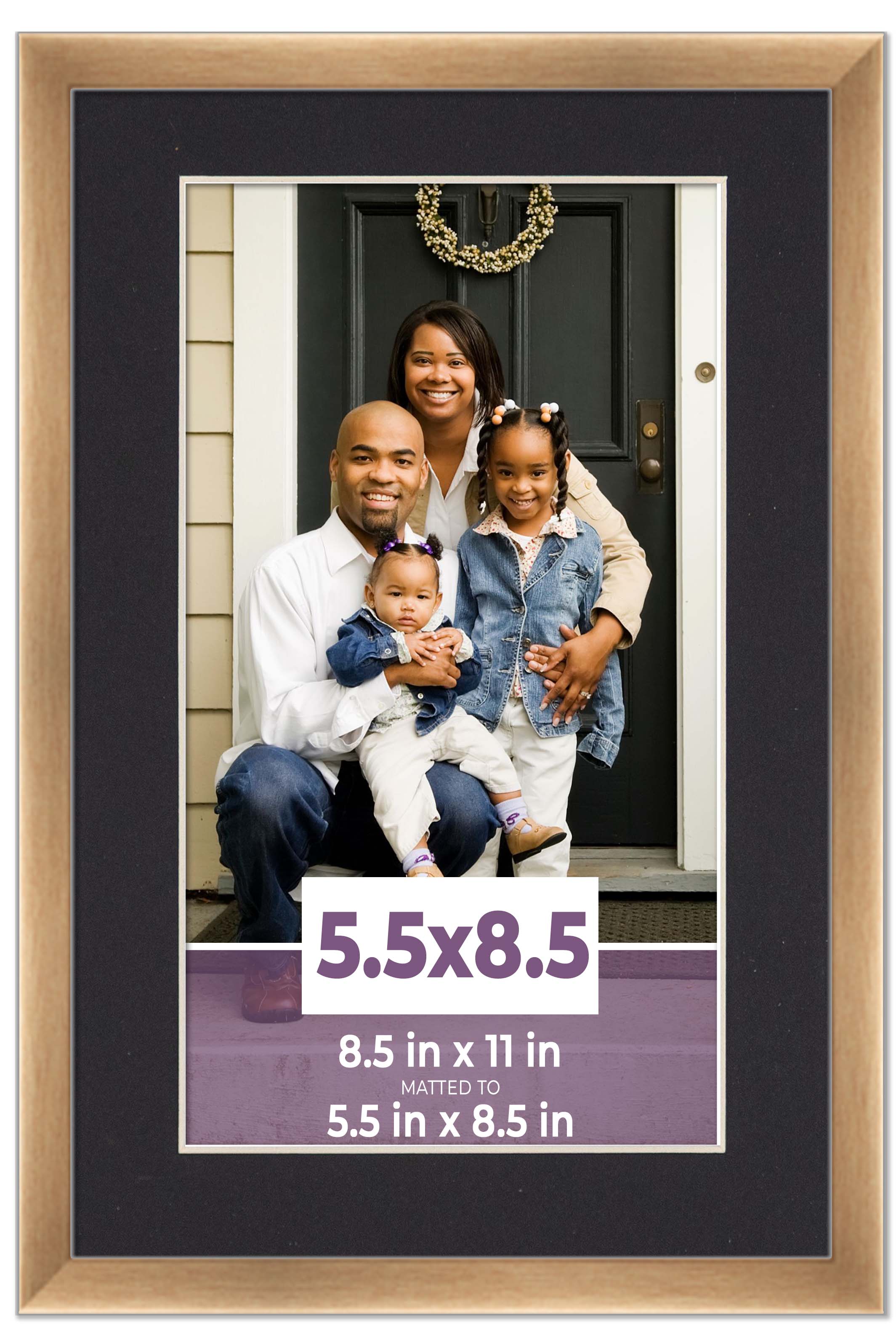 5.5x8.5 Frame Bronze With Black Picture Mat For 5.5x8.5 Photo - Bronze 8.5x11 Fr main product image