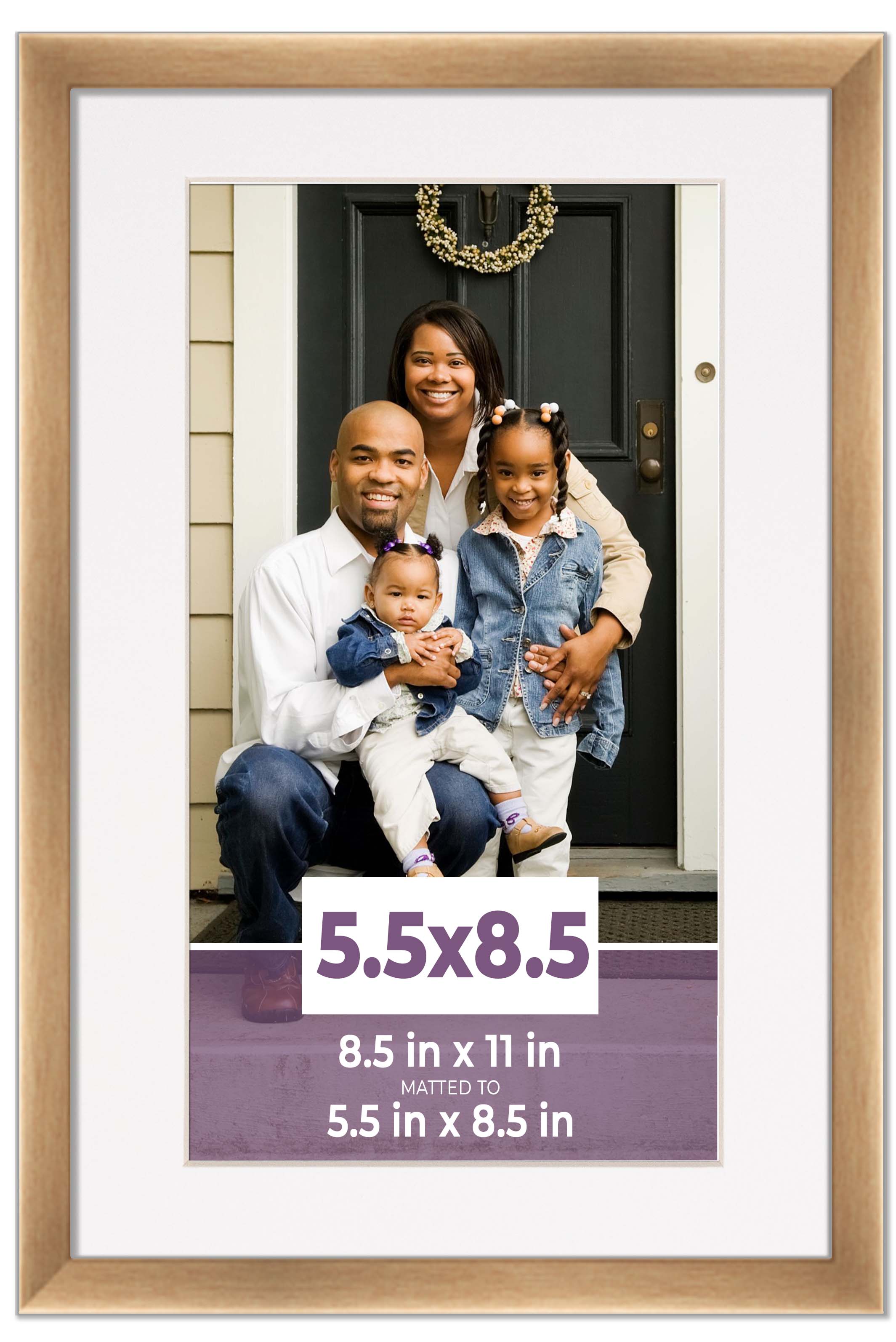 5.5x8.5 Frame Bronze With White Picture Mat For 5.5x8.5 Photo - Bronze 8.5x11 Fr main product image