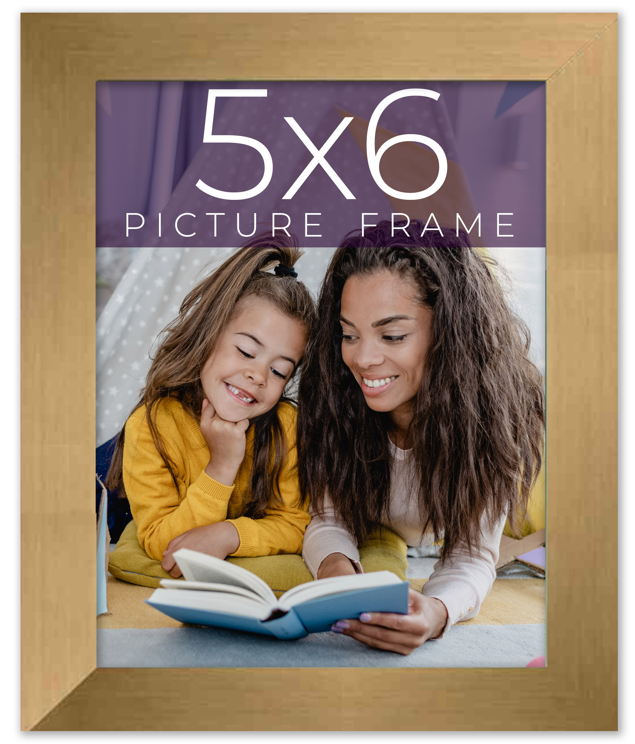 5×6 IN Frame Gold Bronze Solid Wood Picture Frame Width 0.75 Inches | Interior F