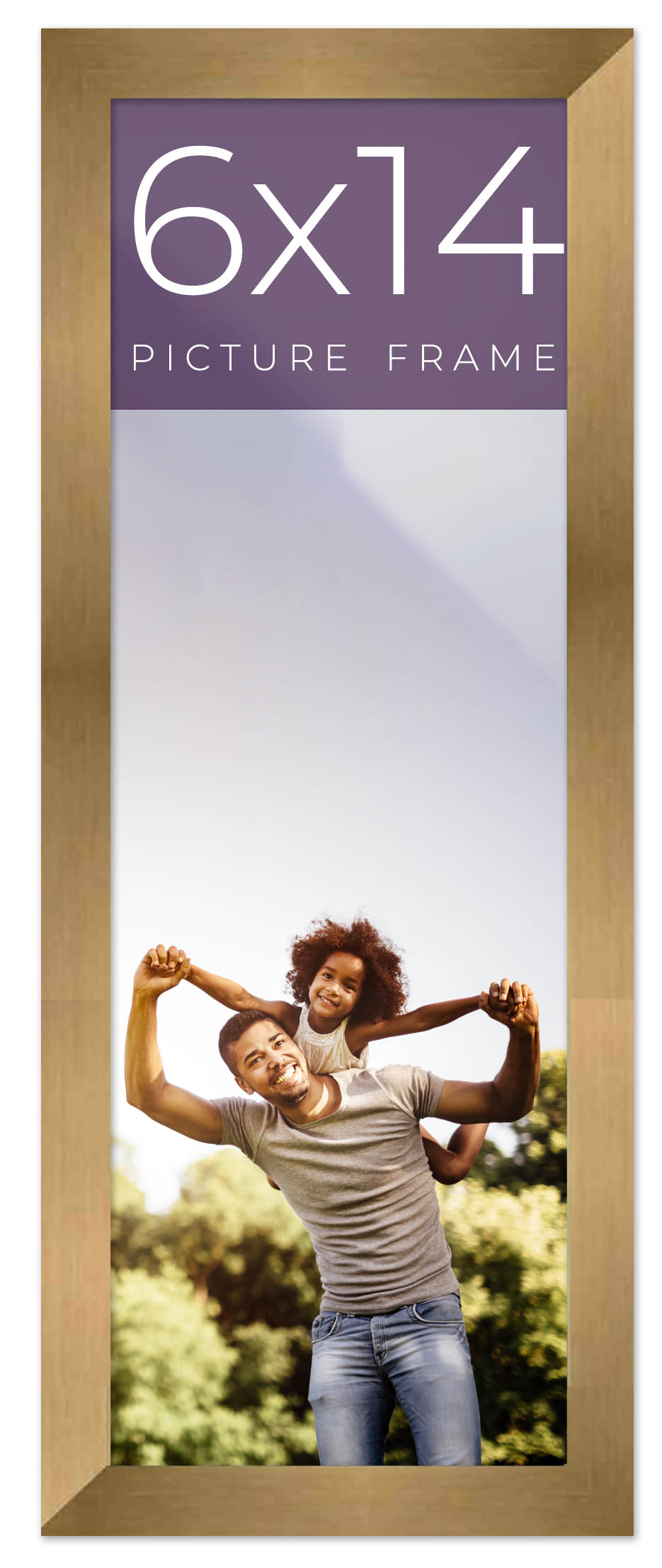 6x14 Frame Gold Bronze Solid Wood Picture Frame Width 0.75 Inches | Interior Fra