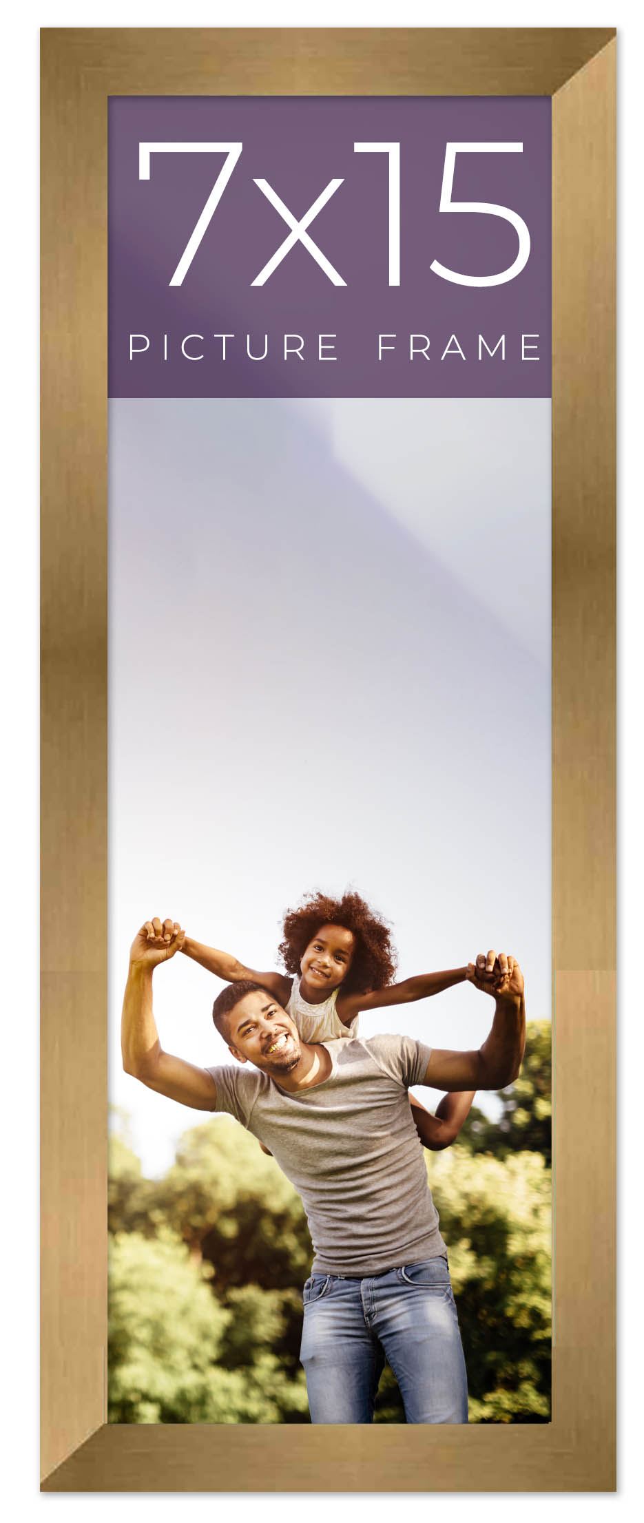 7x15 Frame Gold Bronze Solid Wood Picture Frame Width 0.75 Inches | Interior Fra