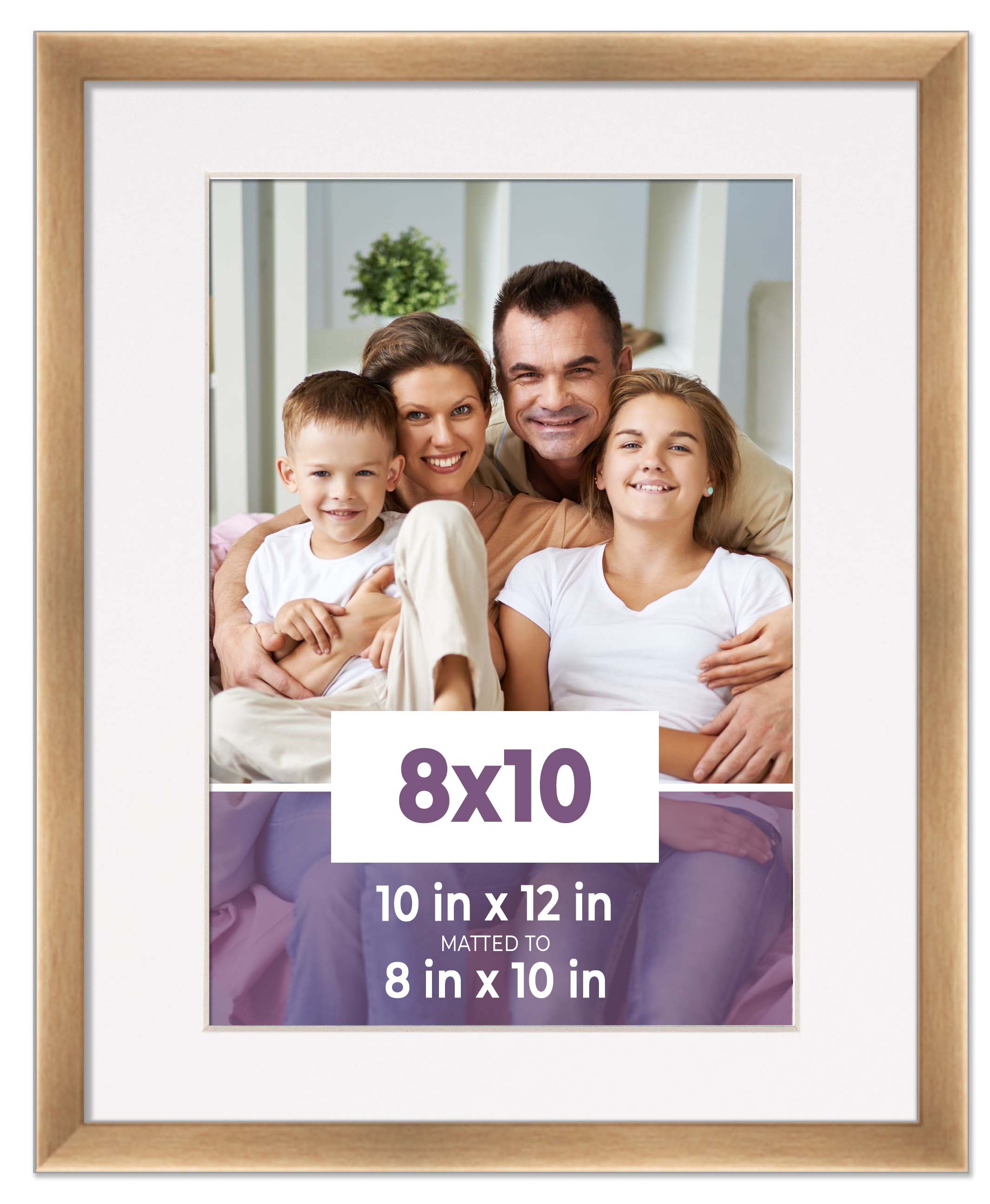 8x10 Frame Bronze With White Picture Mat For 8x10 Photo - Bronze 10x12 Frame To main product image