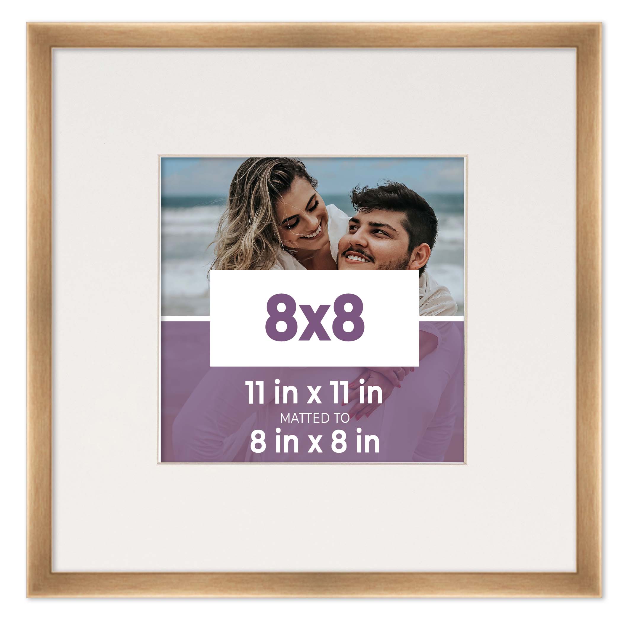 8x8 Frame Bronze With White Picture Mat For 8x8 Photo - Bronze 11x11 Frame To Di main product image