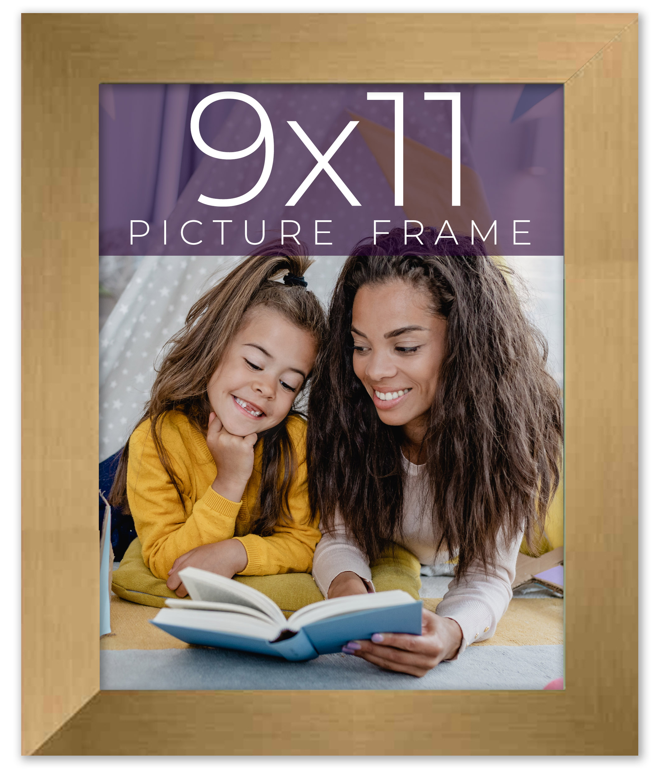 9x11 Frame Gold Bronze Solid Wood Picture Frame Width 0.75 Inches | Interior Fra main product image