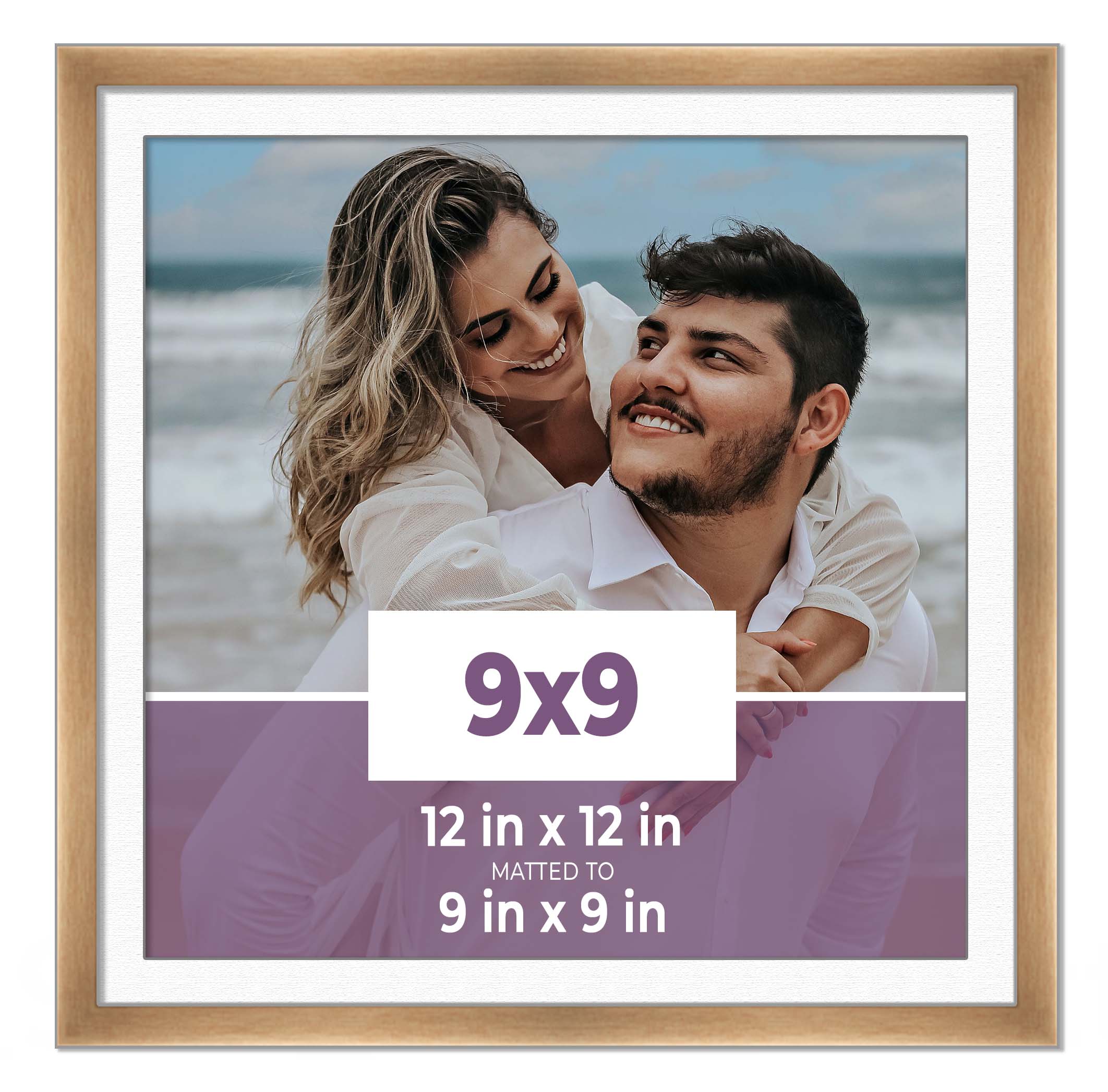 9x9 Frame Bronze With White Picture Mat For 9x9 Photo - Bronze 12x12 Frame To Di main product image