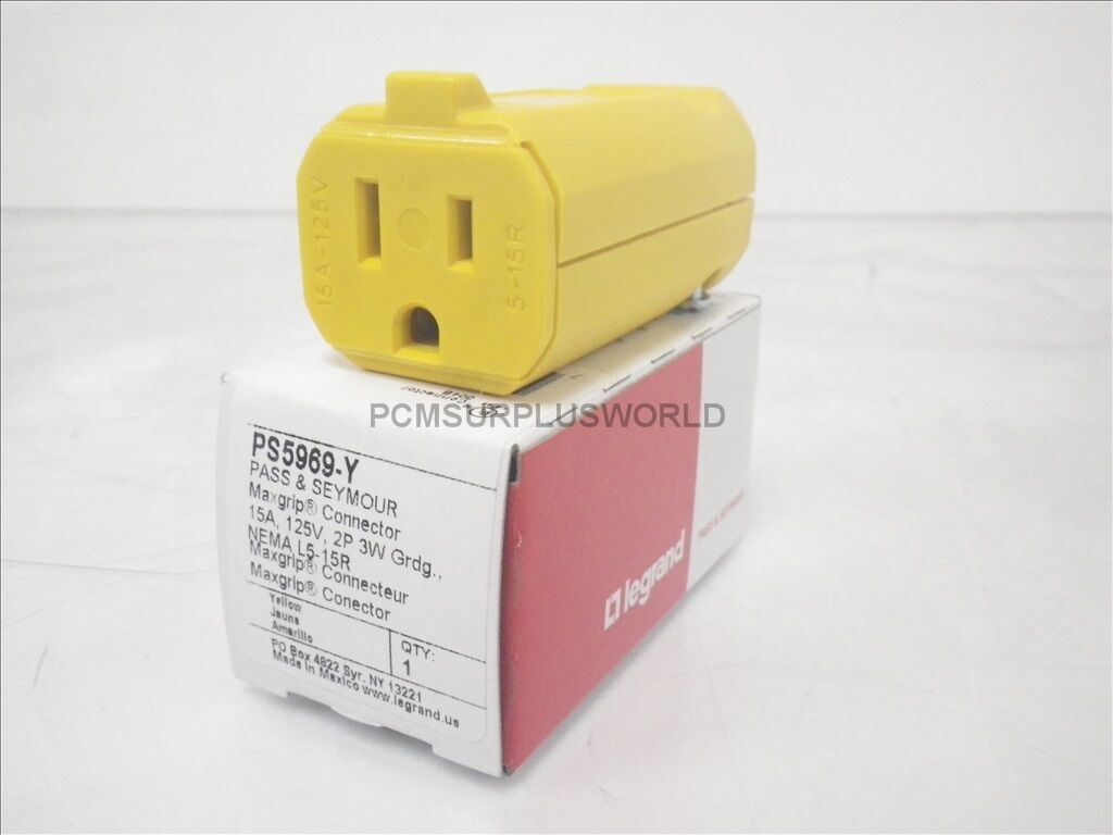 PS5969Y PS5969Y Legrand MaxGrip Connector 15A 125V 2P 3W (New In Box