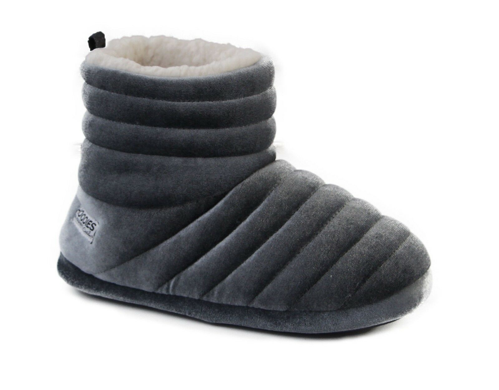 Womens Grosby Hoodies Boots Dark Grey Pink Puffer Slippers Size S M L