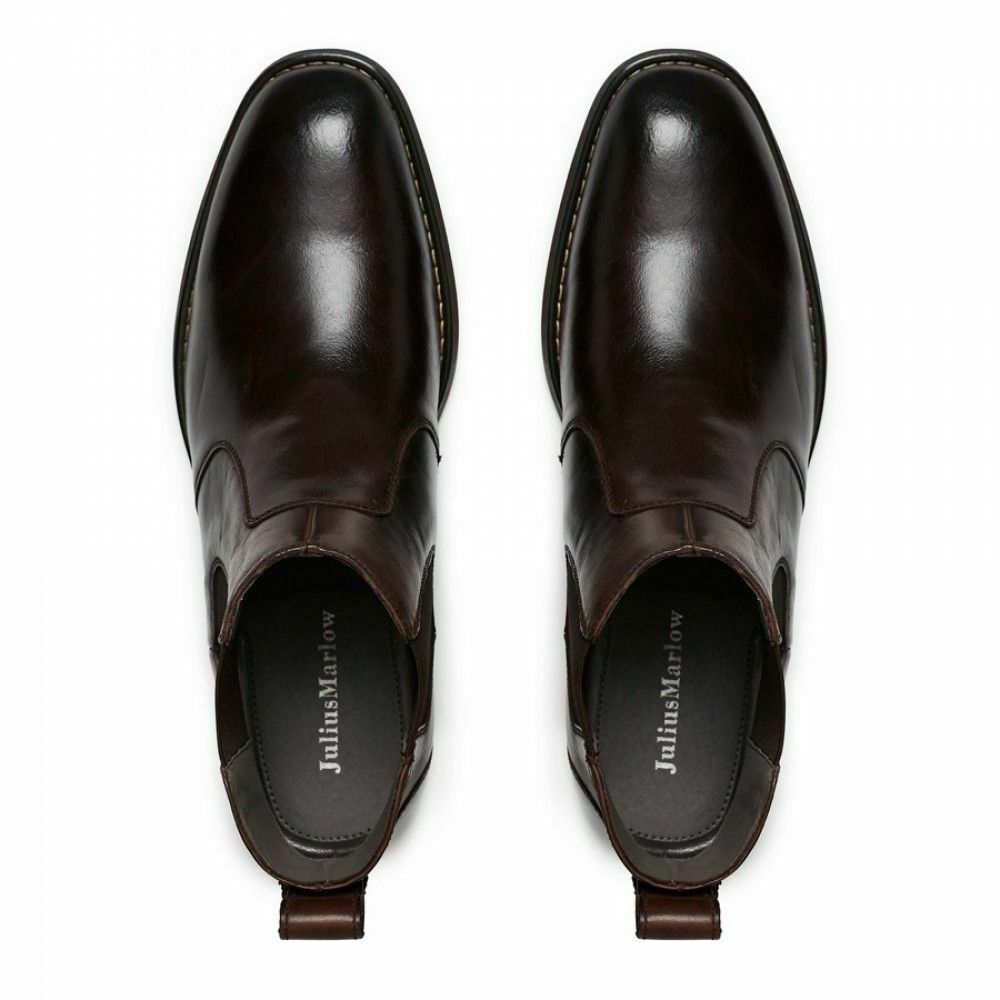 Julius Marlow Harry Boots Black Brown Oily Pull On Leather Chelsea Shoes Boot - Picture 10 of 10