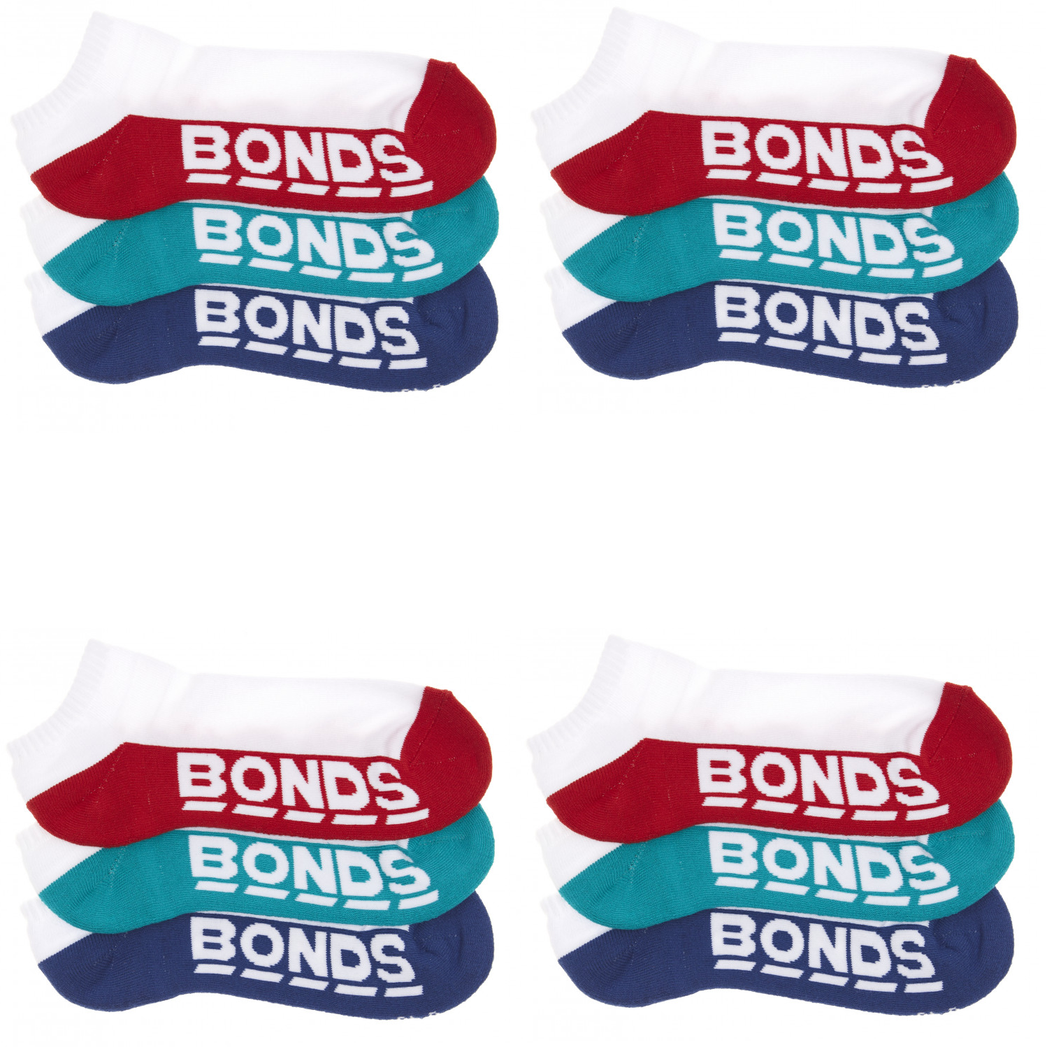 12 X Bonds Low Cut Socks Mens Sport Running Gym Sock Black White Blue