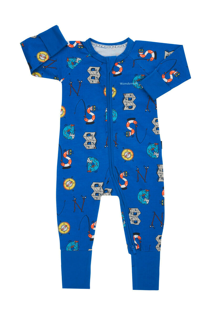 Bonds Baby Wondersuit Zippy Printed Baby Long Sleeve Boy Girl Pyjamas Sleep - Picture 7 of 8