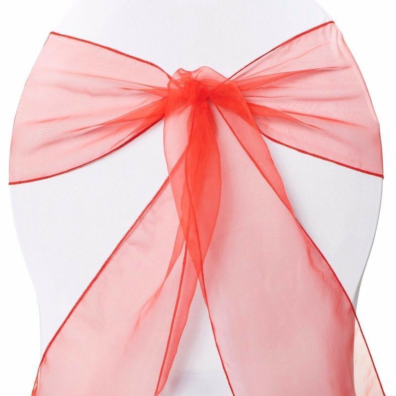 25 X Organza Bows Chair Sashes Wedding Engagement Black White Silver Seat Bow - Picture 12 of 14