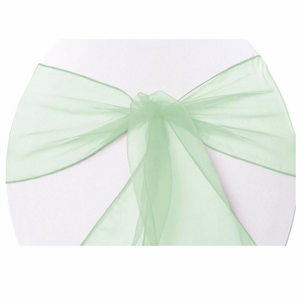 25 X Organza Bows Chair Sashes Wedding Engagement Black White Silver Seat Bow - Picture 10 of 14