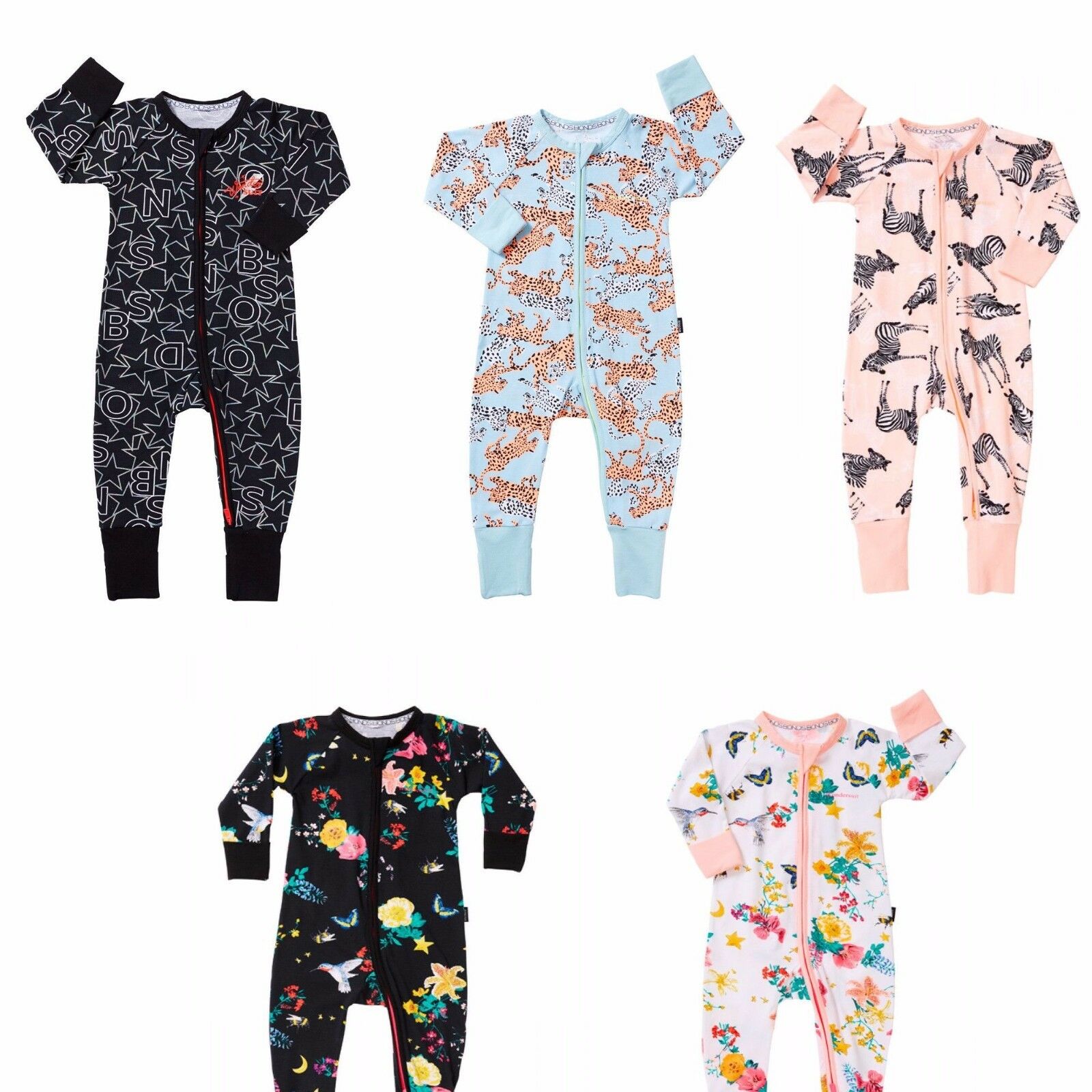 Bonds Baby Short Sleeve Zip Wondersuit Romper size 00 Colour Wave Catcher