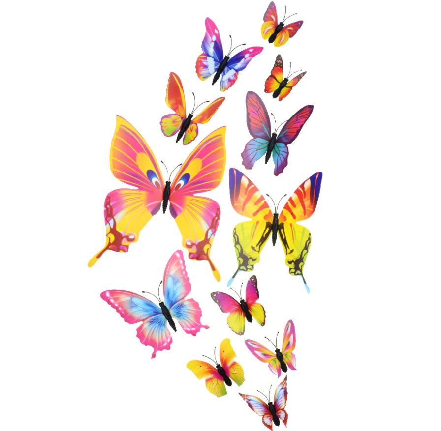 24Pcs X 3D Butterfly Wall Stickers Removable Decals Kids Nursery