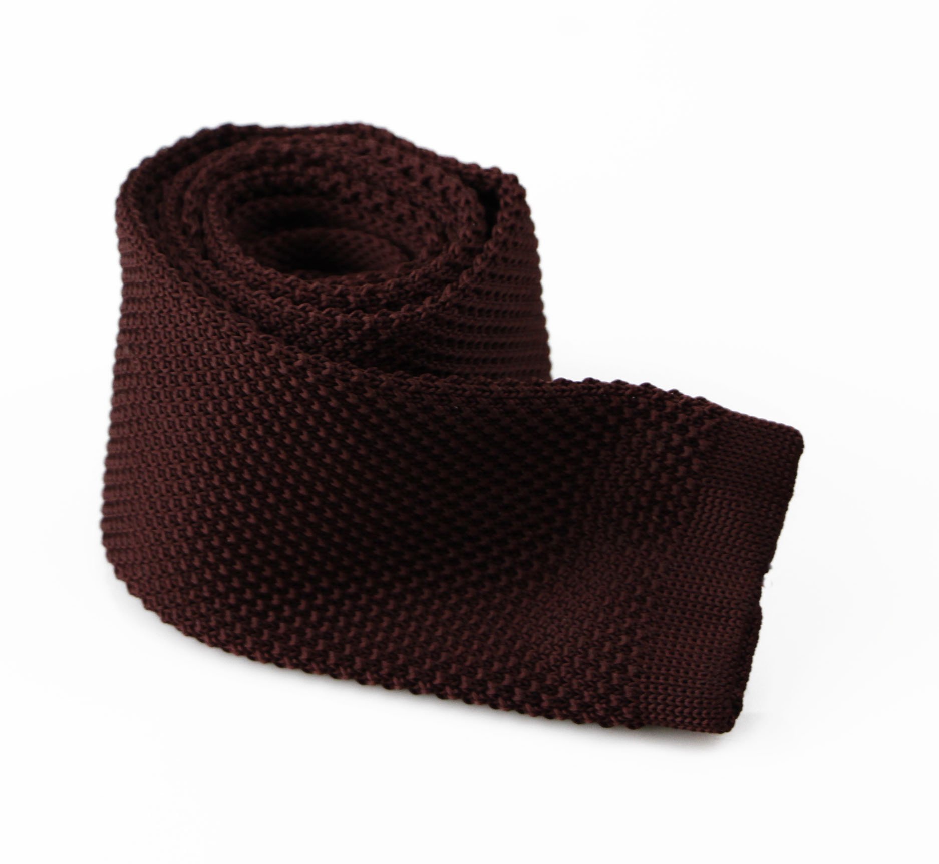 Mens Knitted Skinny Tie Mens Wedding Formal Knit Black White Red Navy Brown - Picture 9 of 22