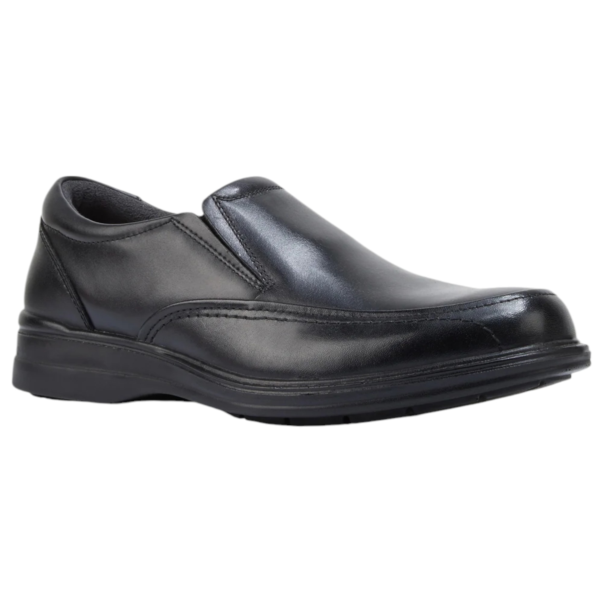 Hush Puppies — Black Leather Loafers Slip On Hush Puppies Black Loafers Leather Loafers Loafers  main image 2