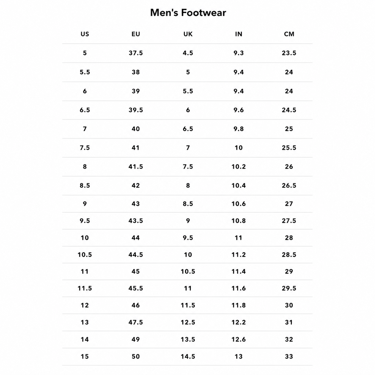 Size Chart