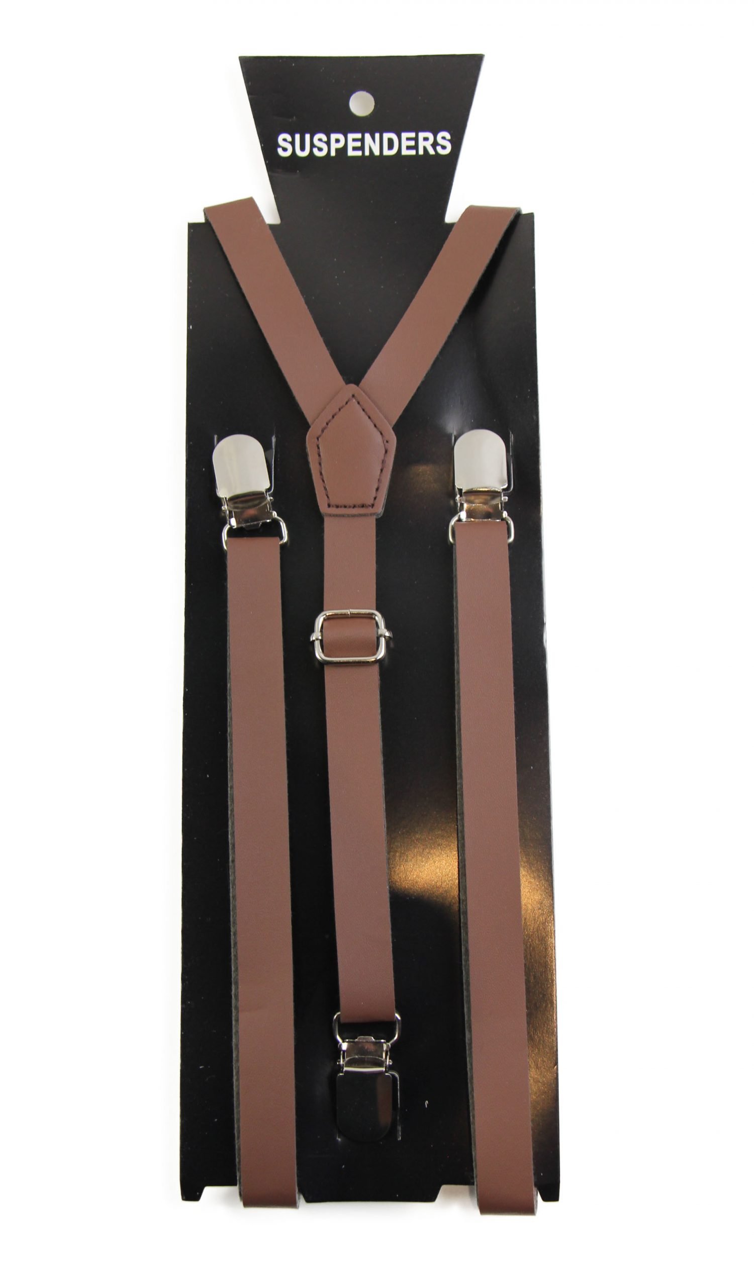 Boys Faux Leather Thin / Thick Suspenders Wedding Boy Black Dark Brown White - Picture 8 of 16