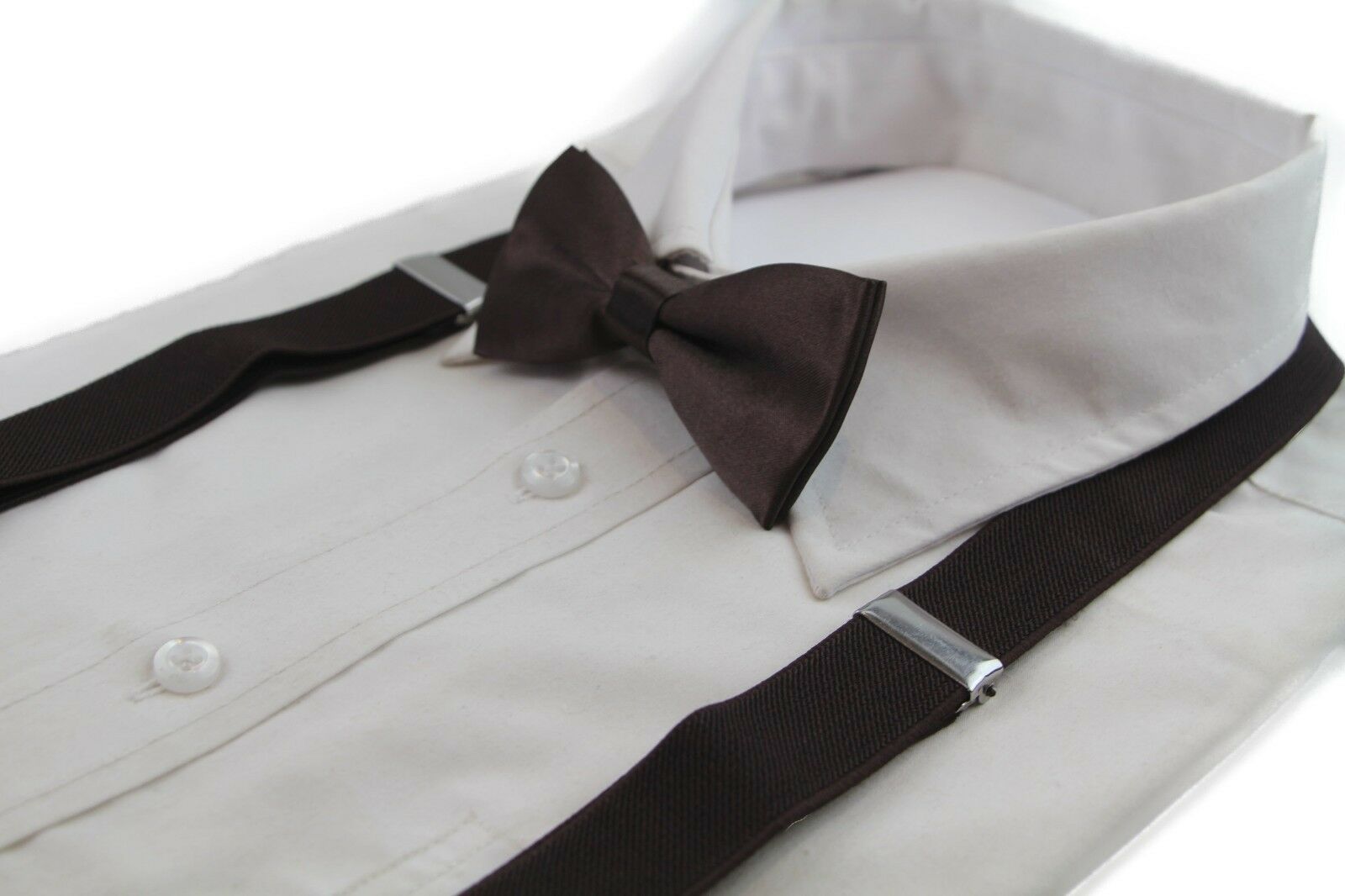 Boys Matching Bow Tie + Suspender Kids Clip On Adjustable Braces Belt Bowties - Picture 9 of 27