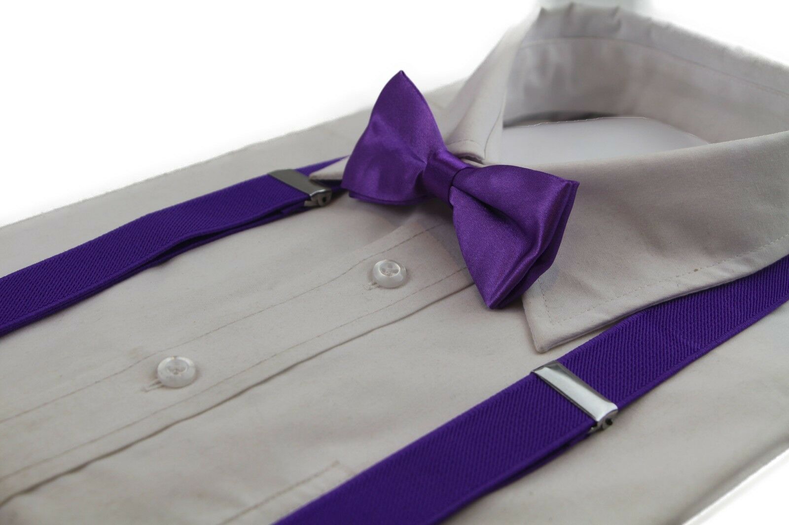 Kids Bow Tie Or Suspender Or Combo Boys Clip On Adjustable Braces Belt Bowties - Picture 24 of 29