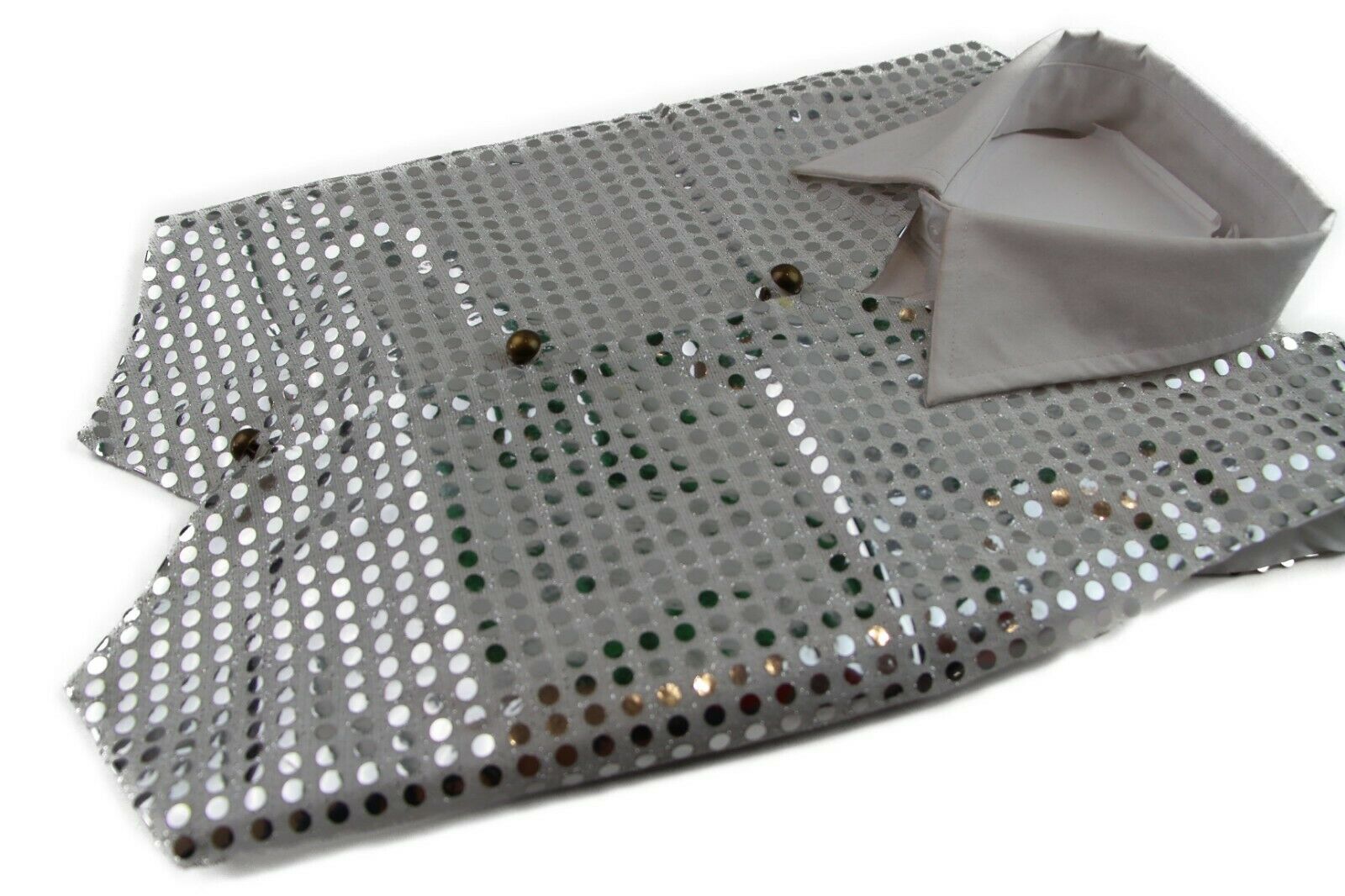 Sequin Vest Waistcoat Tie Boys Girls Dance Costume Black Gold Silver Purple Red - Picture 35 of 53