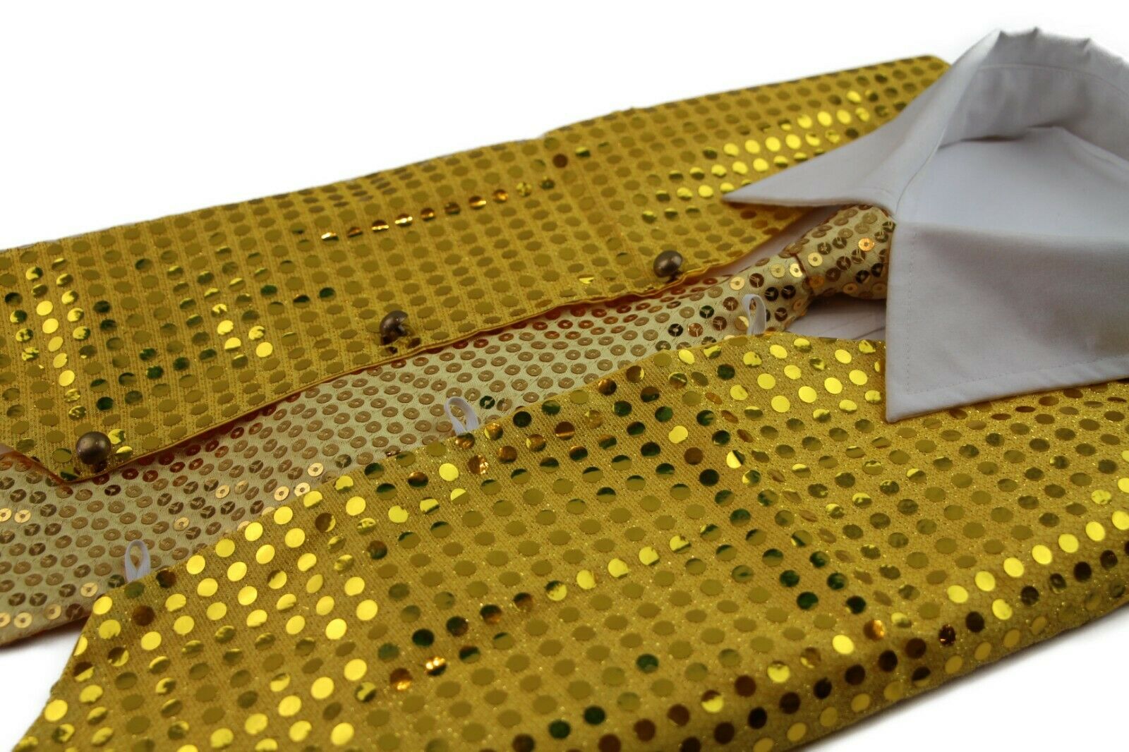 Sequin Vest Waistcoat Tie Boys Girls Dance Costume Black Gold Silver Purple Red - Picture 51 of 53