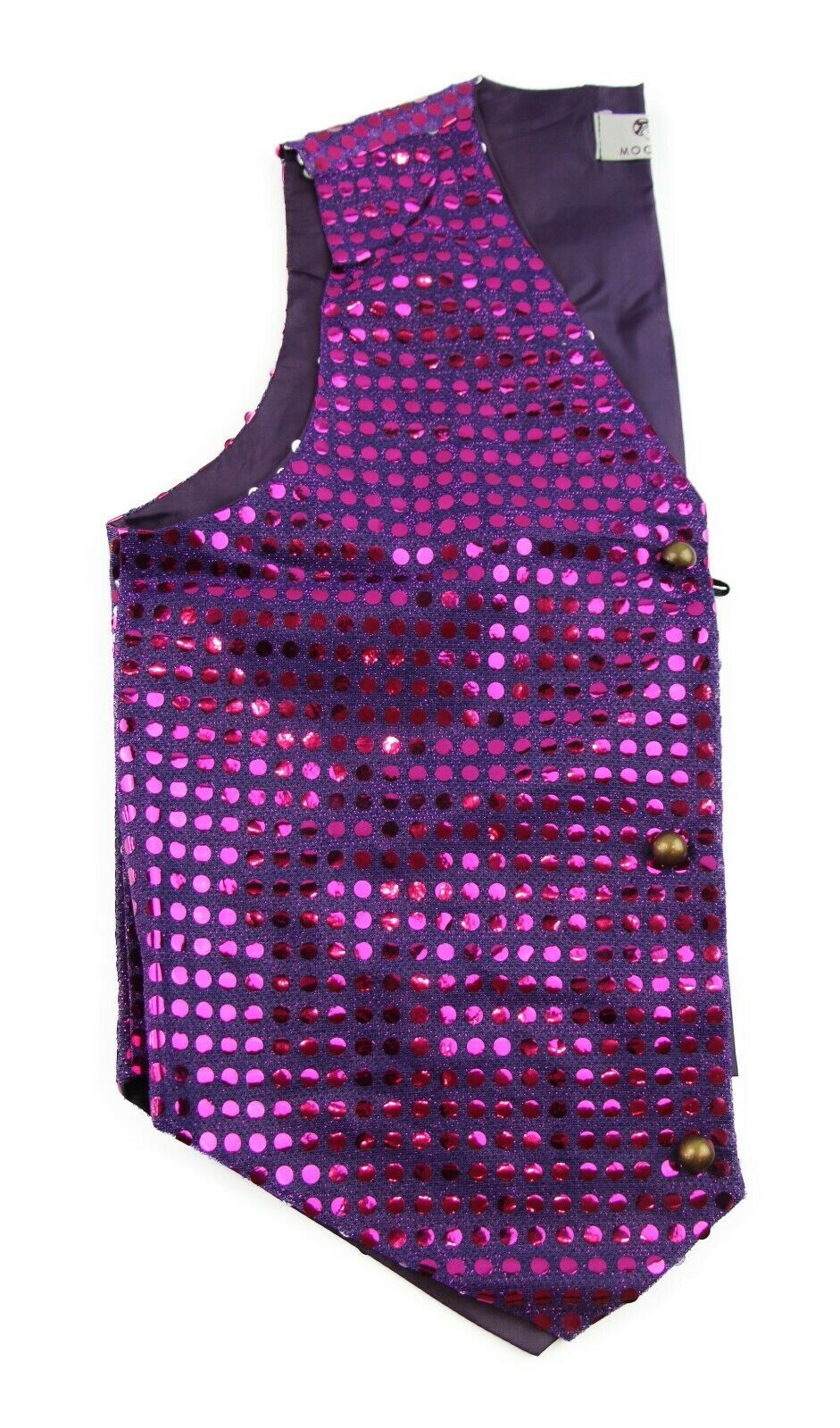 Sequin Vest Waistcoat Tie Boys Girls Dance Costume Black Gold Silver Purple Red - Picture 19 of 53