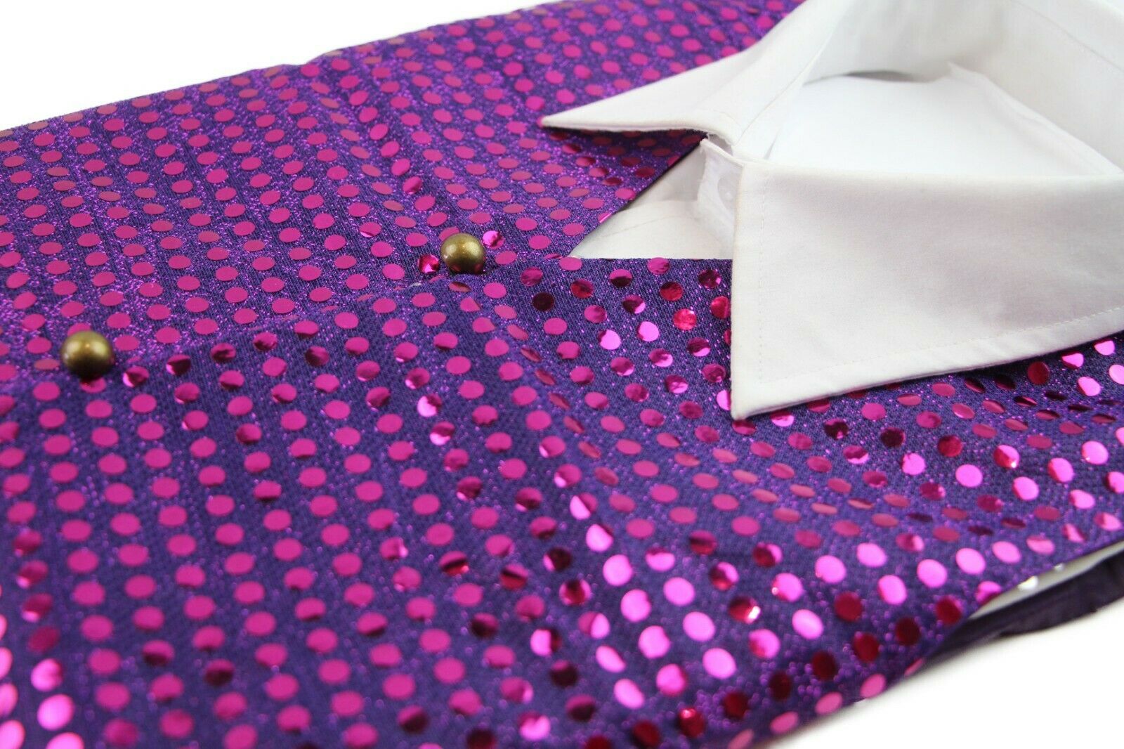 Sequin Vest Waistcoat Tie Boys Girls Dance Costume Black Gold Silver Purple Red - Picture 23 of 53