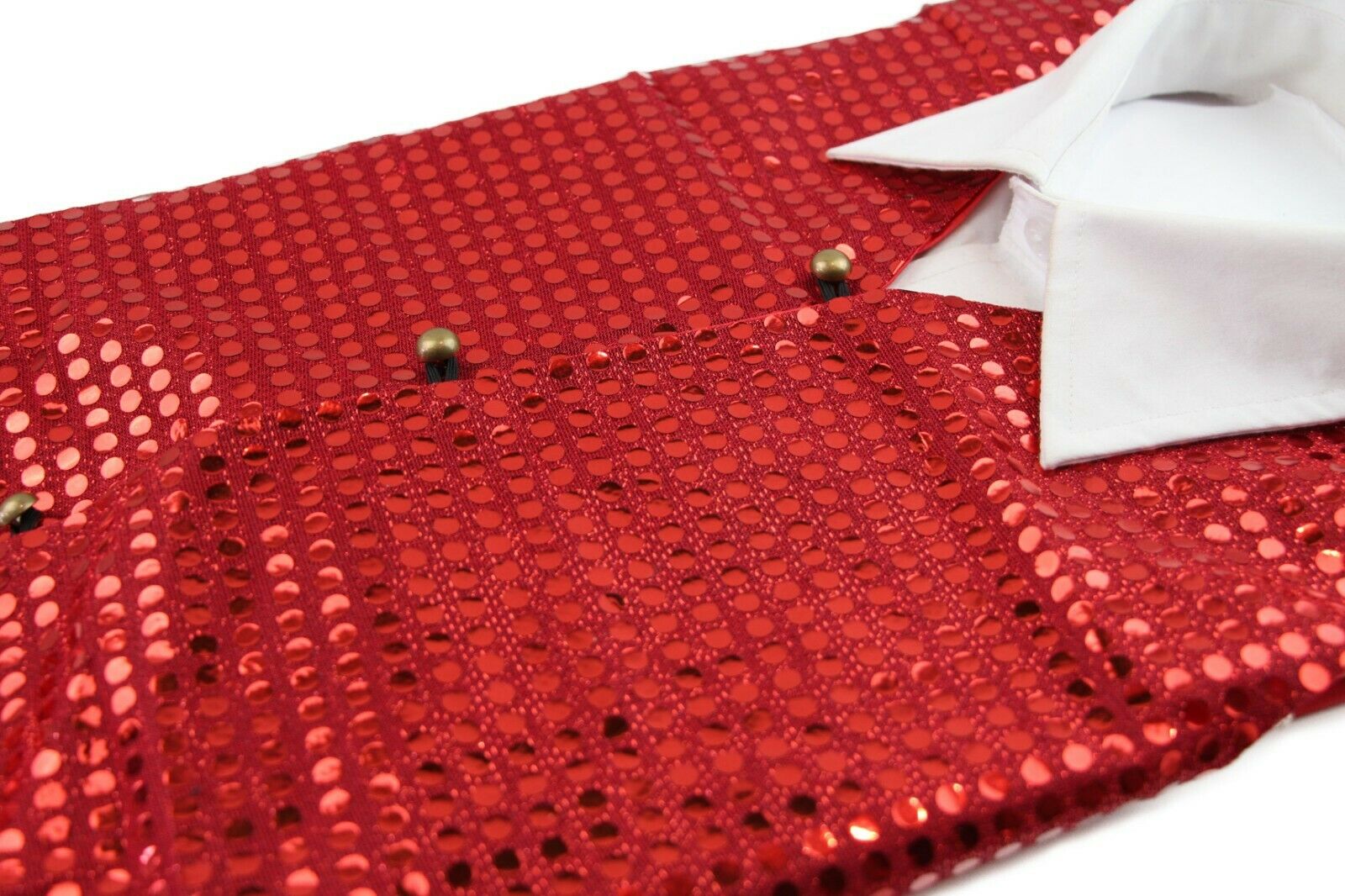 Sequin Vest Waistcoat Tie Boys Girls Dance Costume Black Gold Silver Purple Red - Picture 30 of 53