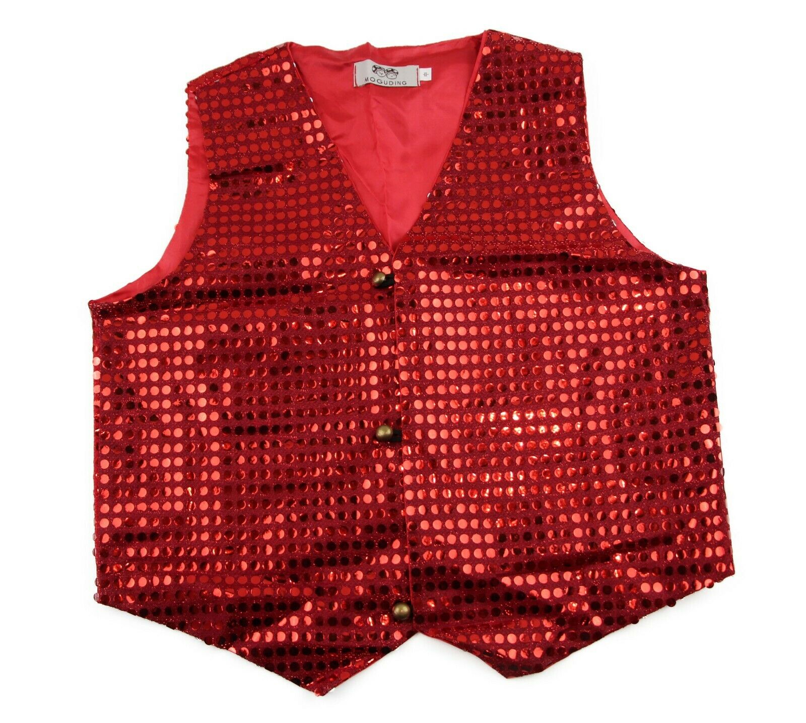 Sequin Vest Waistcoat Tie Boys Girls Dance Costume Black Gold Silver Purple Red - Picture 27 of 53