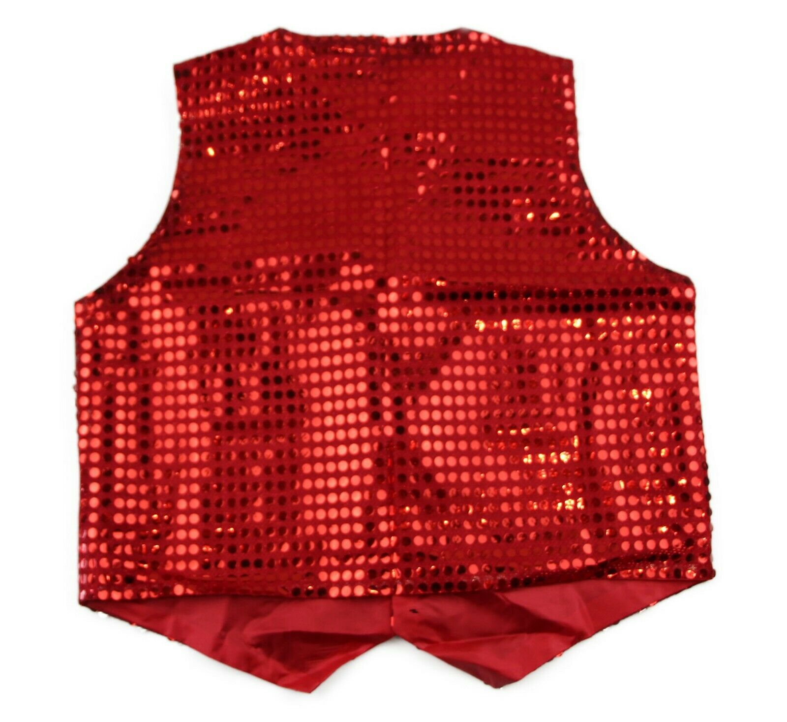 Sequin Vest Waistcoat Tie Boys Girls Dance Costume Black Gold Silver Purple Red - Picture 29 of 53