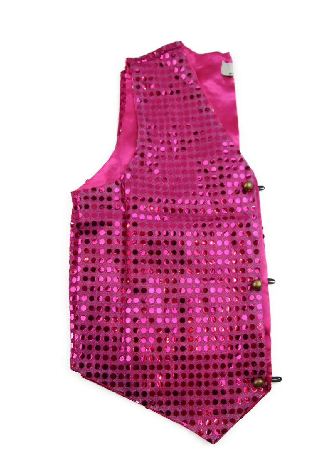 Sequin Vest Waistcoat Tie Boys Girls Dance Costume Black Gold Silver Purple Red - Picture 12 of 53