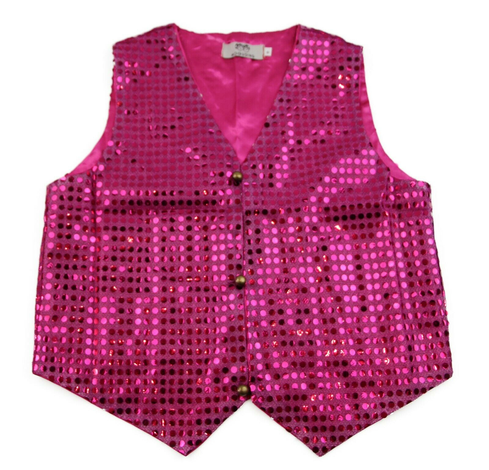 Sequin Vest Waistcoat Tie Boys Girls Dance Costume Black Gold Silver Purple Red - Picture 13 of 53