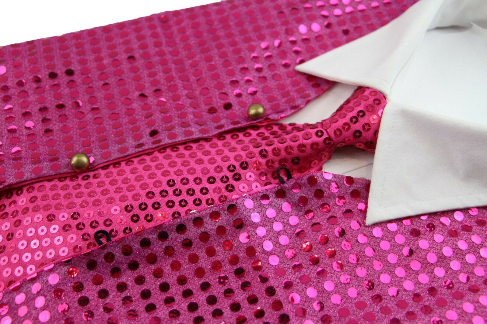Sequin Vest Waistcoat Tie Boys Girls Dance Costume Black Gold Silver Purple Red - Picture 17 of 53