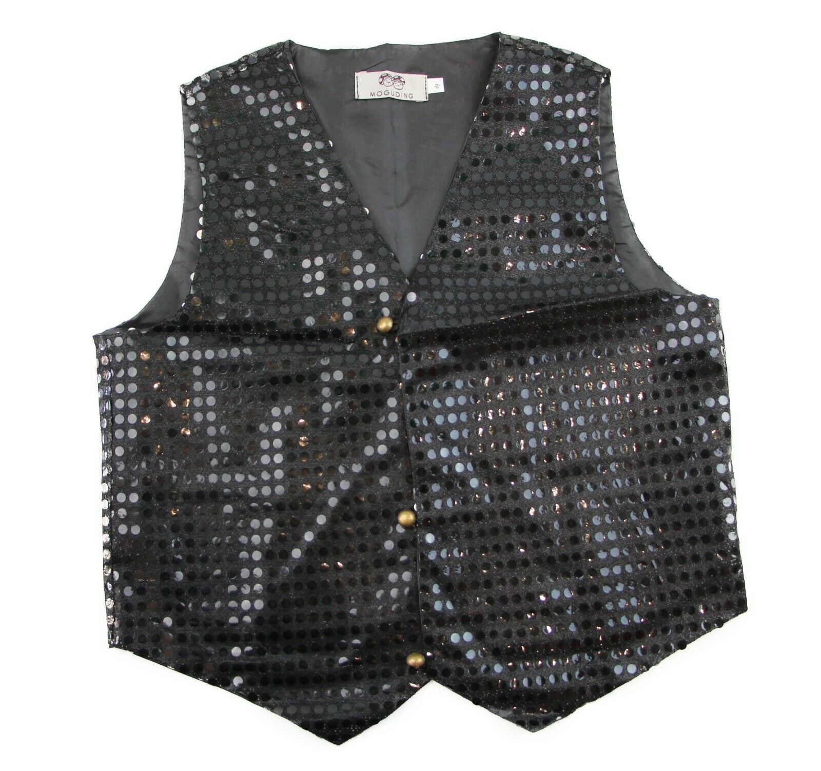 Sequin Vest Waistcoat Tie Boys Girls Dance Costume Black Gold Silver Purple Red - Picture 6 of 53