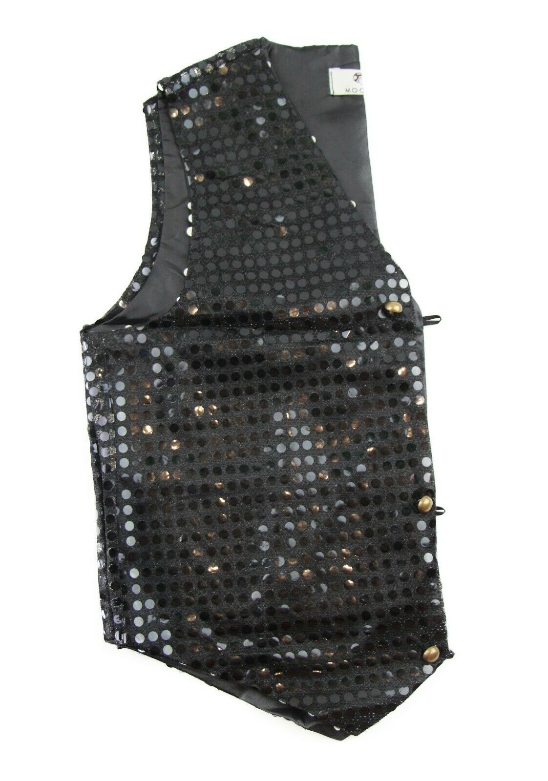 Sequin Vest Waistcoat Tie Boys Girls Dance Costume Black Gold Silver Purple Red - Picture 5 of 53