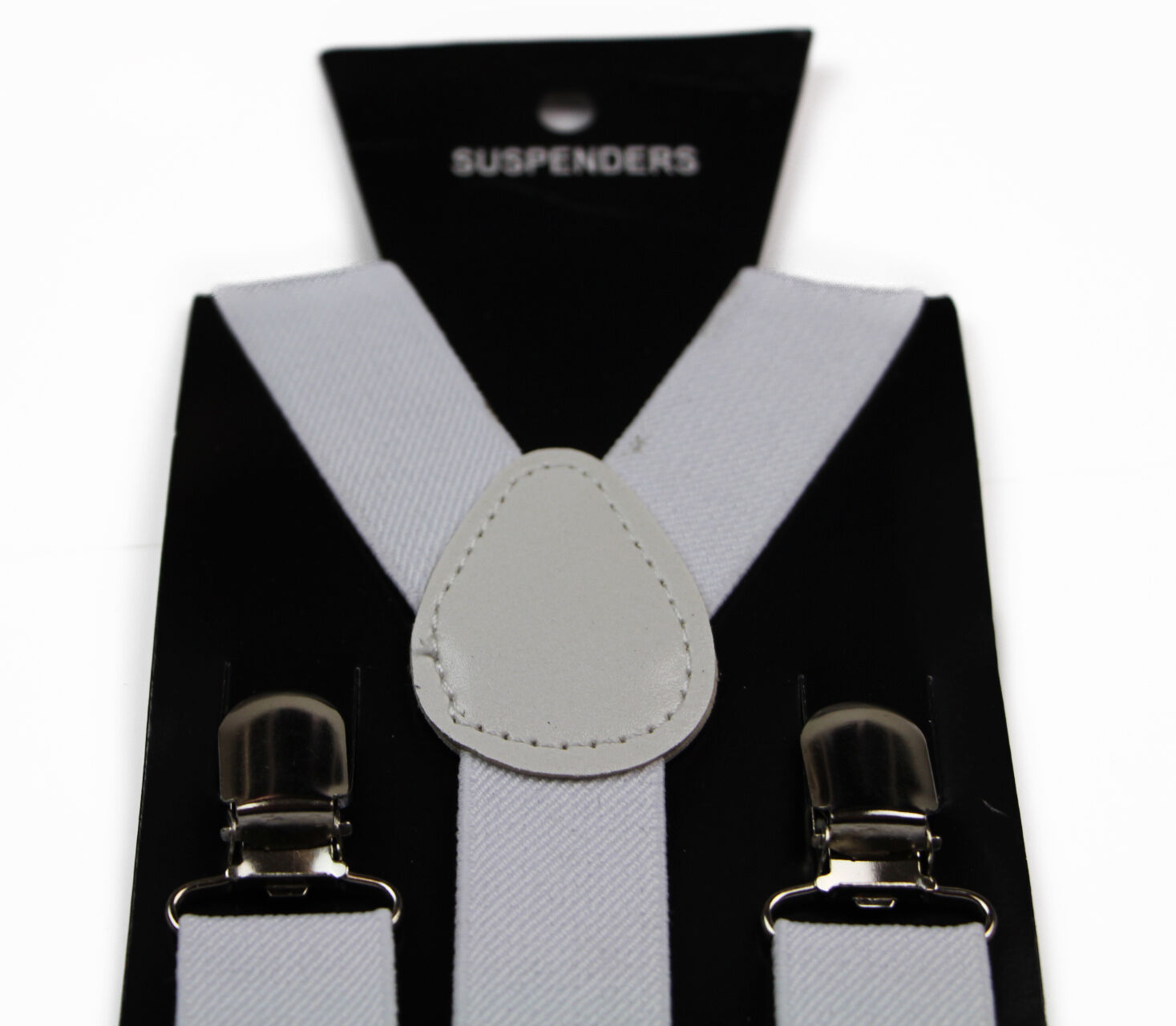 Mens Black White Suspenders Braces Elastic Mens Adjustable Wedding Clip 85Cms - Picture 10 of 11