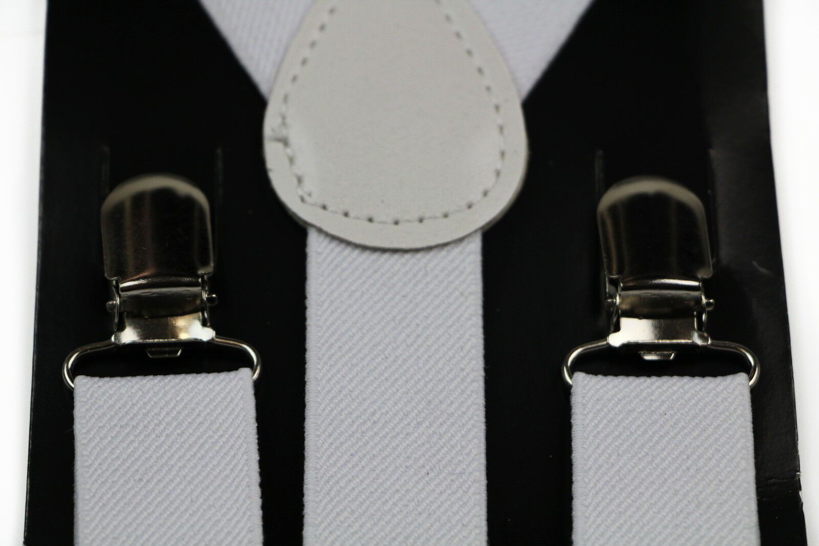 Mens Black White Suspenders Braces Elastic Mens Adjustable Wedding Clip 85Cms - Picture 11 of 11