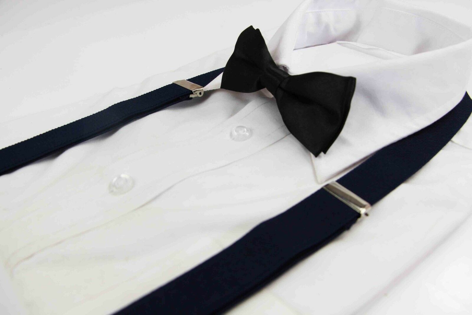Boys Girls Kids Clip On Suspenders Adjustable + Bow Tie Bowtie Wedding Pageboy - Picture 17 of 22