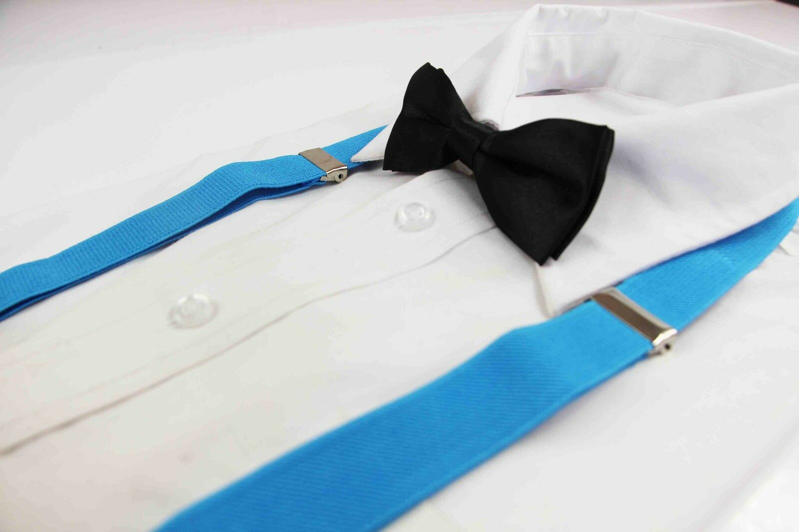 Boys Girls Kids Clip On Suspenders Adjustable + Bow Tie Bowtie Wedding Pageboy - Picture 12 of 22